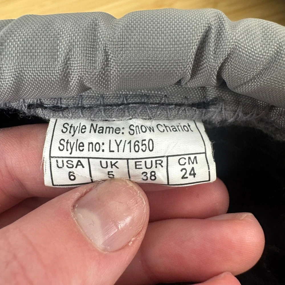 Sorel Snow Chariot Kids Winter Boots Black Gray Size‎ 6 Youth LY1650